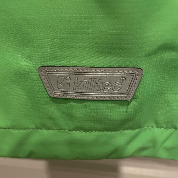Killtec Boy's Windbreaker Jacket Size 10 Green Full Zip Hooded. Waterproof! EUC. - Picture 4 of 4